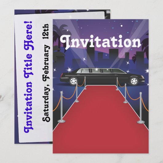 Red Carpet Celebrity Limo Kaart (Voorkant / Achterkant)