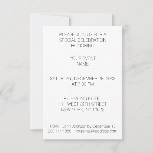 Red Carpet Club Invitation Vip Kaart (Achterkant)