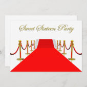Red Carpet Event Sweet 16 Party Kaart (Voorkant / Achterkant)