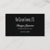 "Red Carpet Events I" — Event Planner, coördinator Visitekaartje (Achterkant)