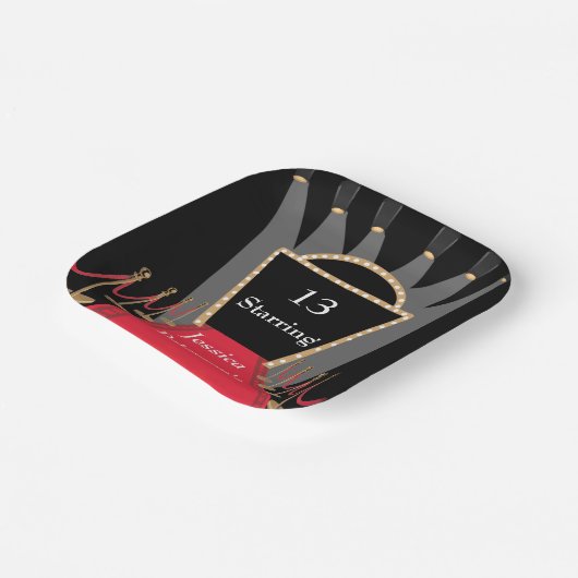 Red Carpet Film Première Glamoureuze Verjaardagsfe Papieren Bordje (Gebogen)