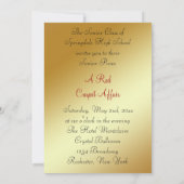 Red Carpet Gold Chandelier Prom Uitnodigingen (Achterkant)