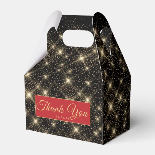 Red Carpet Gold Dust Party Favor Box Bedankdoosjes (Achterkant)