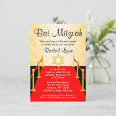 Red Carpet Hollywood Bat Mitzvah Invitations Kaart (Staand voorkant)