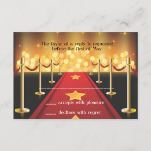 Red Carpet Hollywood Bat Mitzvah RSVP-kaart RSVP Kaartje