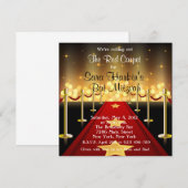 Red Carpet Hollywood Bat Mitzvah Verjaardagsuitnod Kaart (Voorkant / Achterkant)