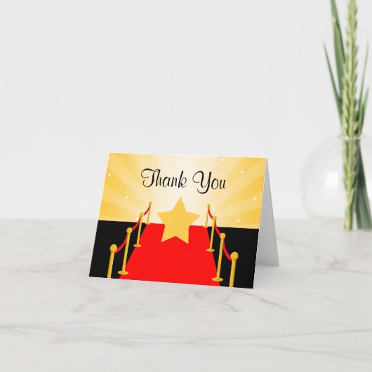 Red Carpet Hollywood dank u Bedankkaart (Voorkant)