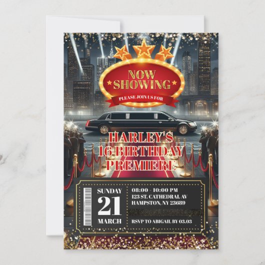 Red Carpet Hollywood filmpremière Verjaardag Kaart (Voorkant)