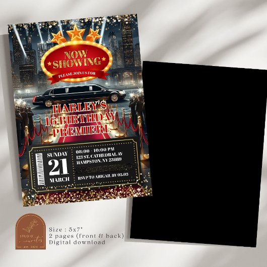 Red Carpet Hollywood filmpremière Verjaardag Kaart