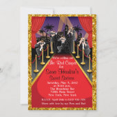 Red Carpet Hollywood Glitter Sweet 16 Invite Kaart (Voorkant)