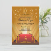 Red Carpet Hollywood Star Bat Mitzvah Kaart (Staand voorkant)