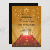 Red Carpet Hollywood Star Bat Mitzvah Kaart (Voorkant / Achterkant)