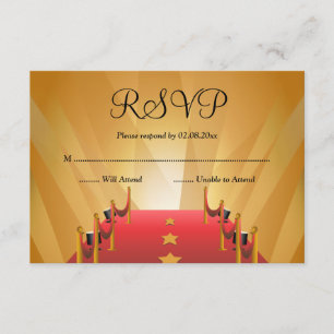 Red Carpet Hollywood Star Bat Mitzvah RSVP Kaartje