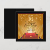 Red Carpet Hollywood Star Sweet 16 Birthday Kaart (Voorkant / Achterkant)