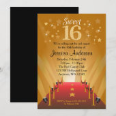 Red Carpet Hollywood Star Sweet 16 Birthday Kaart (Voorkant / Achterkant)