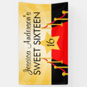 Red Carpet Hollywood Sweet 16 Birthday Party Spandoek (Verticaal)