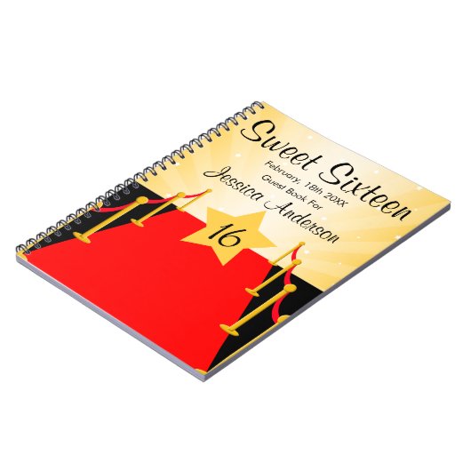 Red Carpet Hollywood Sweet 16 Guest Book Notitieboek (Linkerzijde)