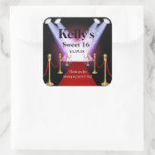 Red Carpet Hollywood Sweet 16 Party Favor Labels (Tas)