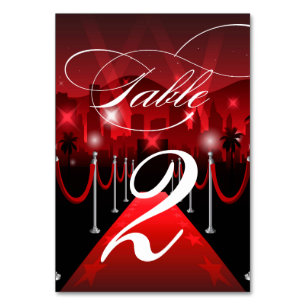 Red Carpet Hollywood Sweet 16 Tafelnummer