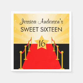 Red Carpet Hollywood Sweet 16 Verjaardagsfeestje Servet