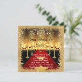 Red Carpet Hollywood Sweet 16 verjaardagsuitnodigi Kaart (Staand voorkant)