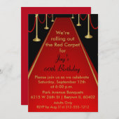 Red Carpet Invitation Hollywood Theme Sweet 16 Kaart (Voorkant / Achterkant)