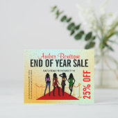 Red Carpet Mode Models Boutique Sale Promotie Briefkaart (Staand voorkant)