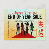 Red Carpet Mode Models Boutique Sale Promotie Briefkaart (Voorkant)