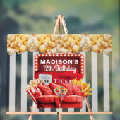 Red Carpet Movie Night Custom Welkom Verjaardag Acryl Bord (Neutraal)