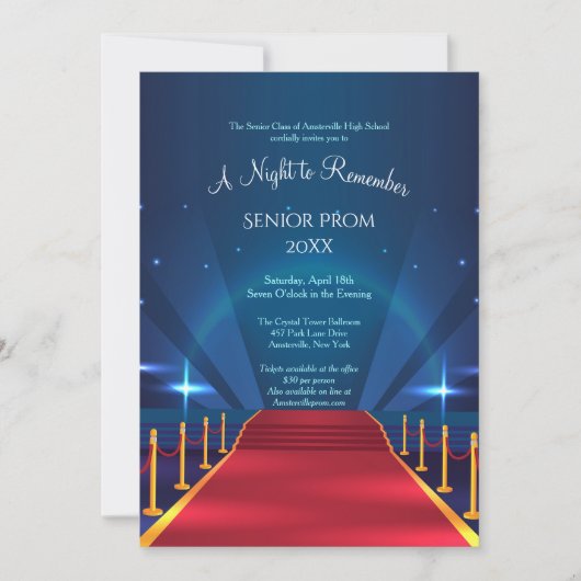 Red Carpet Prom-uitnodigingen Kaart (Voorkant)