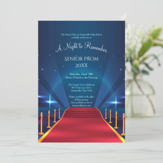 Red Carpet Prom-uitnodigingen Kaart (Staand voorkant)