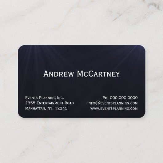 Red Carpet Special Events Planner Visitekaartjes (Achterkant)