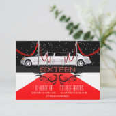 Red Carpet Sweet 16 Party-uitnodigingen Kaart (Staand voorkant)
