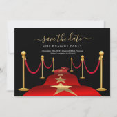 Red Carpet Thema Party Save the Date Kaart (Voorkant)
