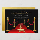 Red Carpet Thema Party Save the Date Kaart (Voorkant / Achterkant)