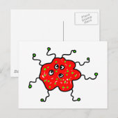 Red Cartoon Germ Briefkaart (Voorkant / Achterkant)
