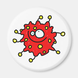 Red Cartoon Germ Magneet