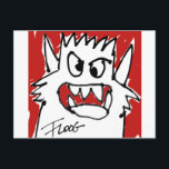 Red Cartoon Monster Briefkaart<br><div class="desc">Angry monsterwaanzin! Een kleine cartoon monsterhouding in het rood. Voeg of geef tekst toe uit om uw eigen gepersonaliseerde wilde gezegden van het woekermonster te maken. Ik denk dat iemand deze man zei dat hij schattig was, en dat hem alleen maar kwaad maakte!#&%* Vertel hem alsjeblieft dat hij macho is....</div>