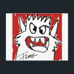 Red Cartoon Monster Briefkaart<br><div class="desc">Angry monsterwaanzin! Een kleine cartoon monsterhouding in het rood. Voeg of geef tekst toe uit om uw eigen gepersonaliseerde wilde gezegden van het woekermonster te maken. Ik denk dat iemand deze man zei dat hij schattig was, en dat hem alleen maar kwaad maakte!#&%* Vertel hem alsjeblieft dat hij macho is....</div>