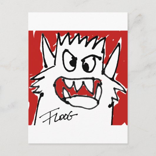 Red Cartoon Monster Briefkaart (Voorkant)