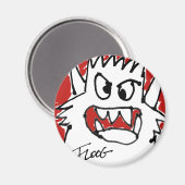 Red Cartoon Monster Magneet (Voorkant / Achterkant)