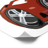 Red Cartoon Sports Car Art Poster (Hoek)