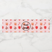 Red casino business pattern waterfles etiket (Enkel label)