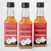 Red Casino Dice Verjaardagsgunst Likeurfles Etiket (Flessen)