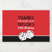 Red Casino Dice Verjaardagsgunst Likeurfles Etiket (Enkel label)