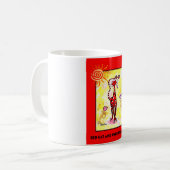 "RED CAT AND PAARS TULIPS" 11 oz. MOK KOFFIE (Voorkant links)