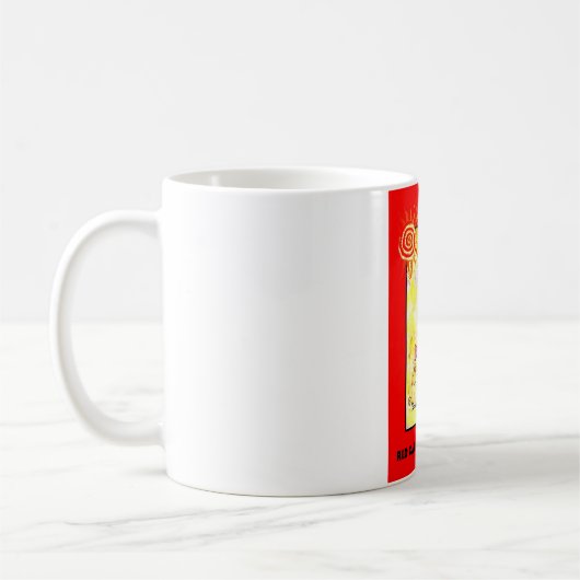 "RED CAT AND PAARS TULIPS" 11 oz. MOK KOFFIE (Links)