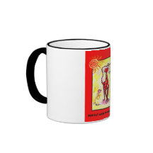 "RED CAT AND PAARS TULIPS" 11 oz. MOK KOFFIE