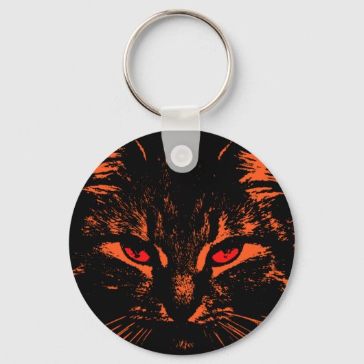 Red Cat Eyes Sleutelhanger - Gepersonaliseerd (Voorkant)