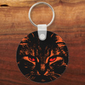 Red Cat Eyes Sleutelhanger - Gepersonaliseerd (Voorkant)